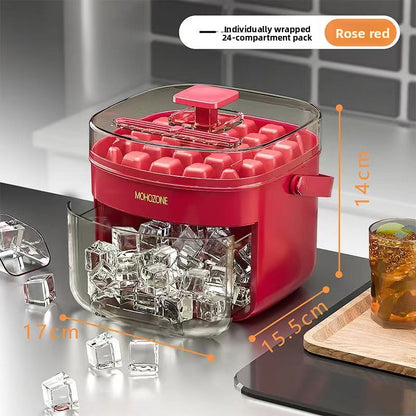 Push-button portable outdoor ice bucket
