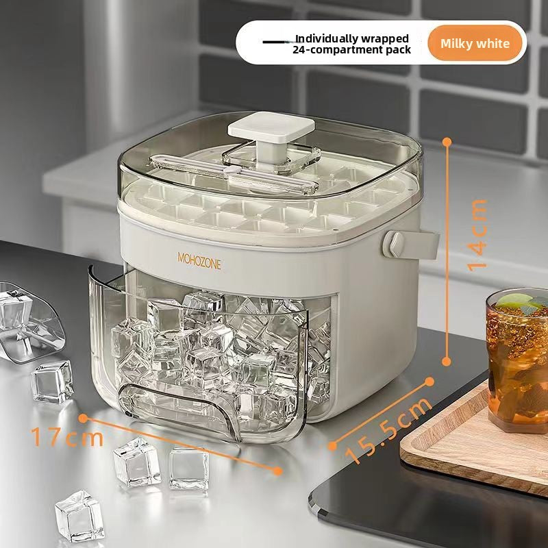 Push-button portable outdoor ice bucket