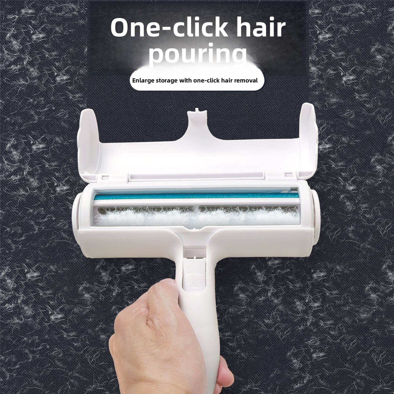 Push-pull hair remover for removing cat hair from bed sheets