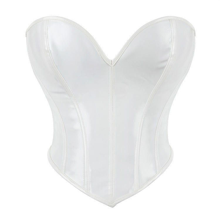 PVC Leather-Style Body-Conscious Top