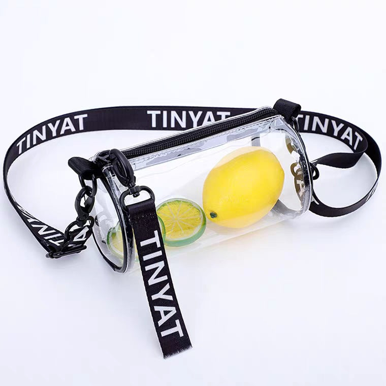 PVC Transparent Cylinder Crossbody Bag