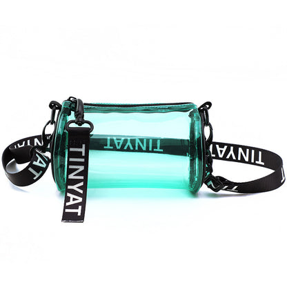 PVC Transparent Cylinder Crossbody Bag