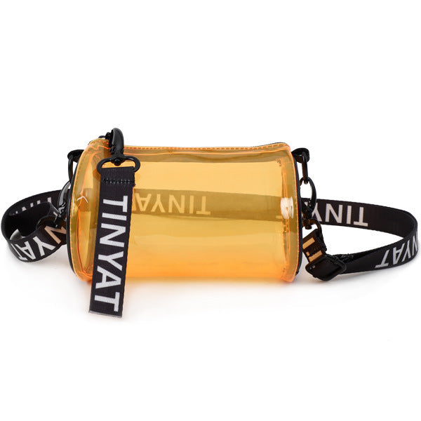 PVC Transparent Cylinder Crossbody Bag