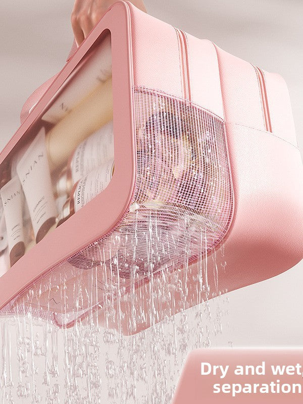 PVC Travel Toiletry Bag with Dry Wet Separation