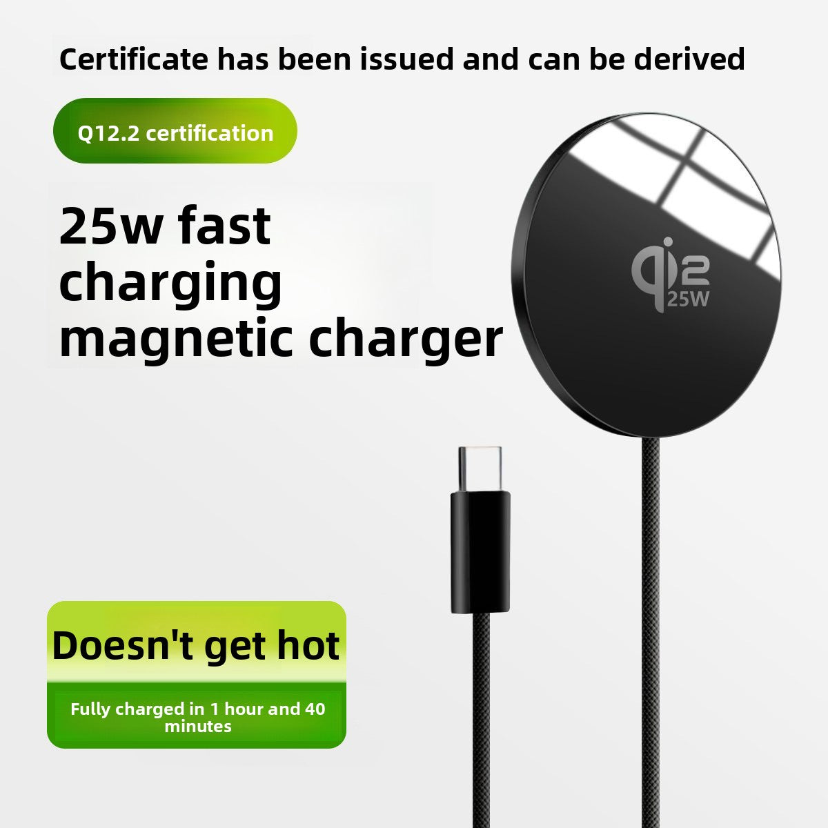 Qi2.2 25W Ultra-Thin Aluminum Magnetic Wireless Charger