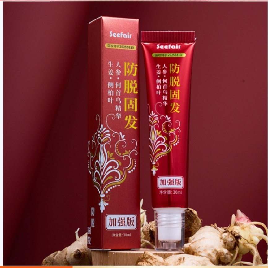 Qianfei Anti-Hair Loss Serum Roll-On Massage Scalp Ginger Polygonum Multiflorum Thuja Leaf Anti-Hair Loss Hair Growth Serum Popular Hair Replacement Product