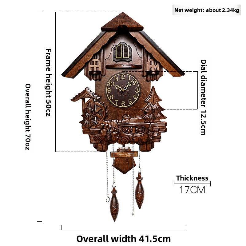 Quartz Cuckoo Wall Clock with Light Control