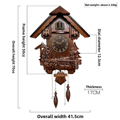 Quartz Cuckoo Wall Clock with Light Control
