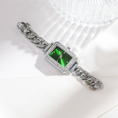 Silver shell green surface-silver strap