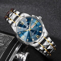 Gold steel strip-blue surface