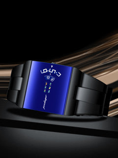 Black Case Gold Dial Steel Band