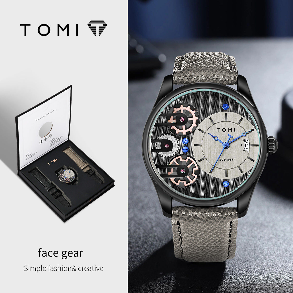 Quartz Watch with Leather Strap