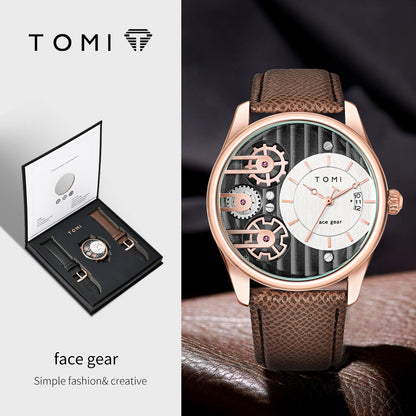 Quartz Watch with Leather Strap