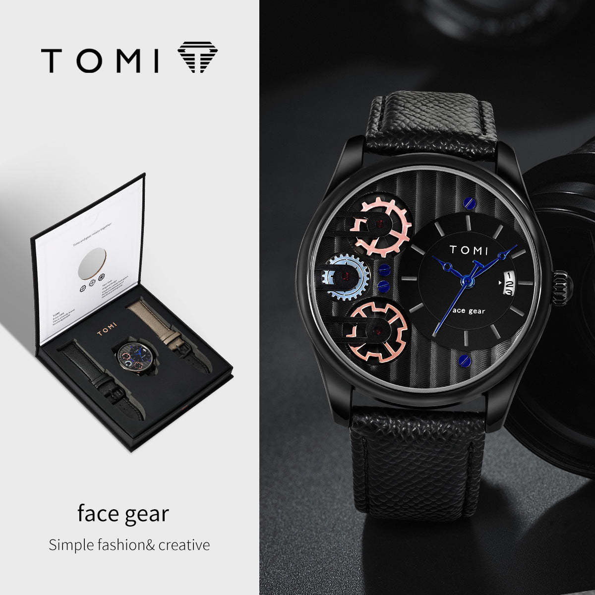 Quartz Watch with Leather Strap