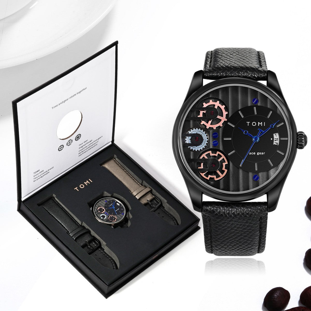 Quartz Watch with Leather Strap