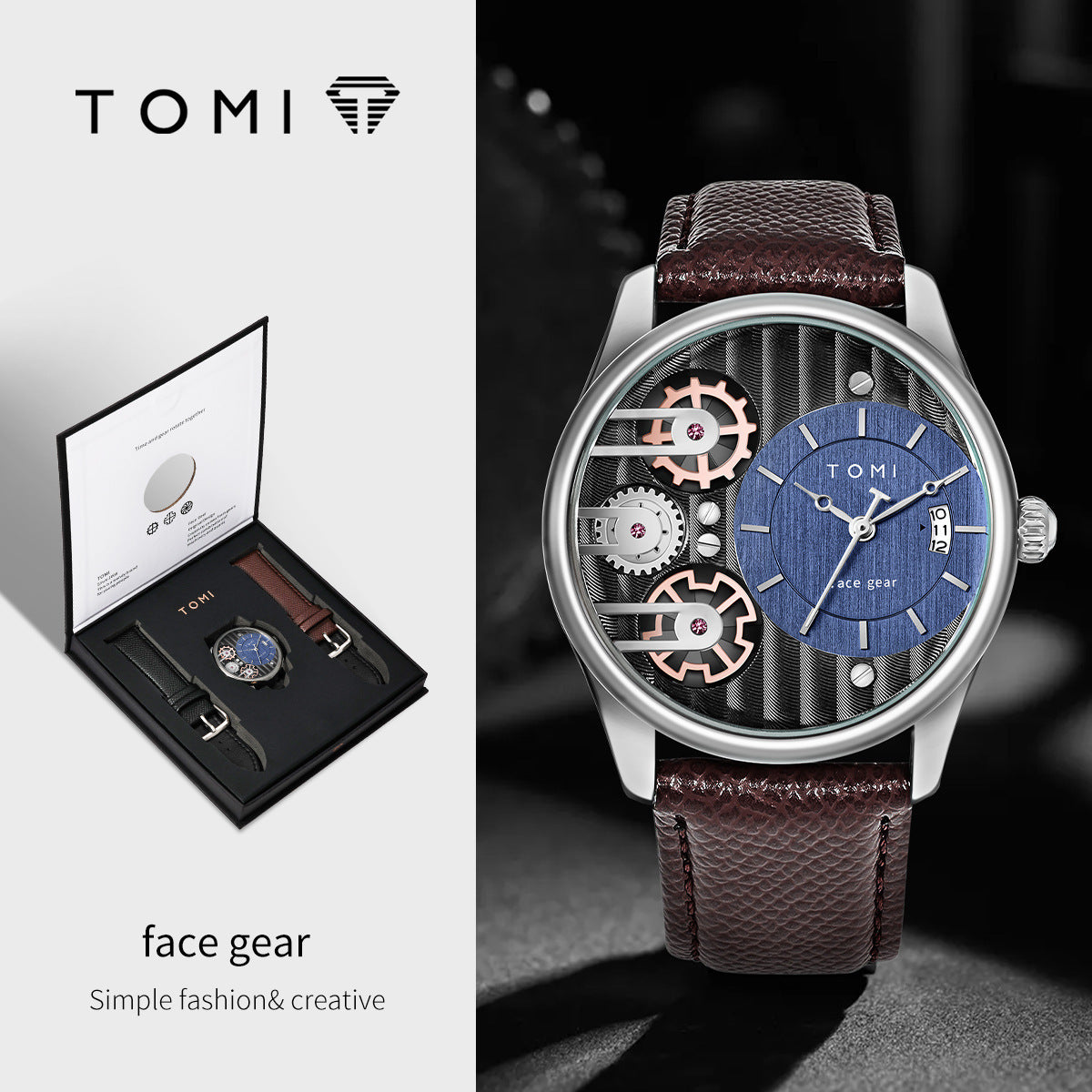 Quartz Watch with Leather Strap