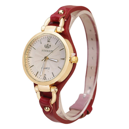 Quartz watch with thin belt