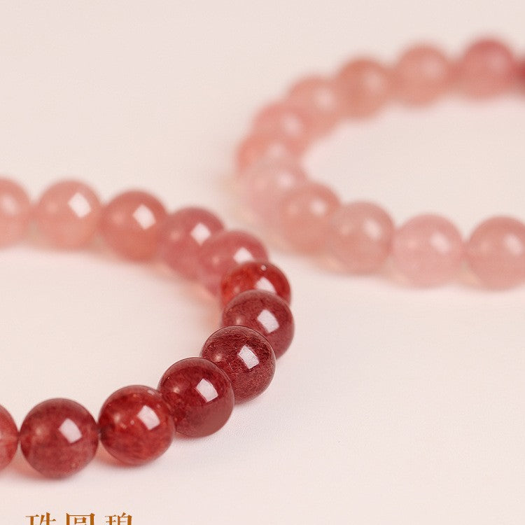 Quartzite Strawberry Crystal Bracelet