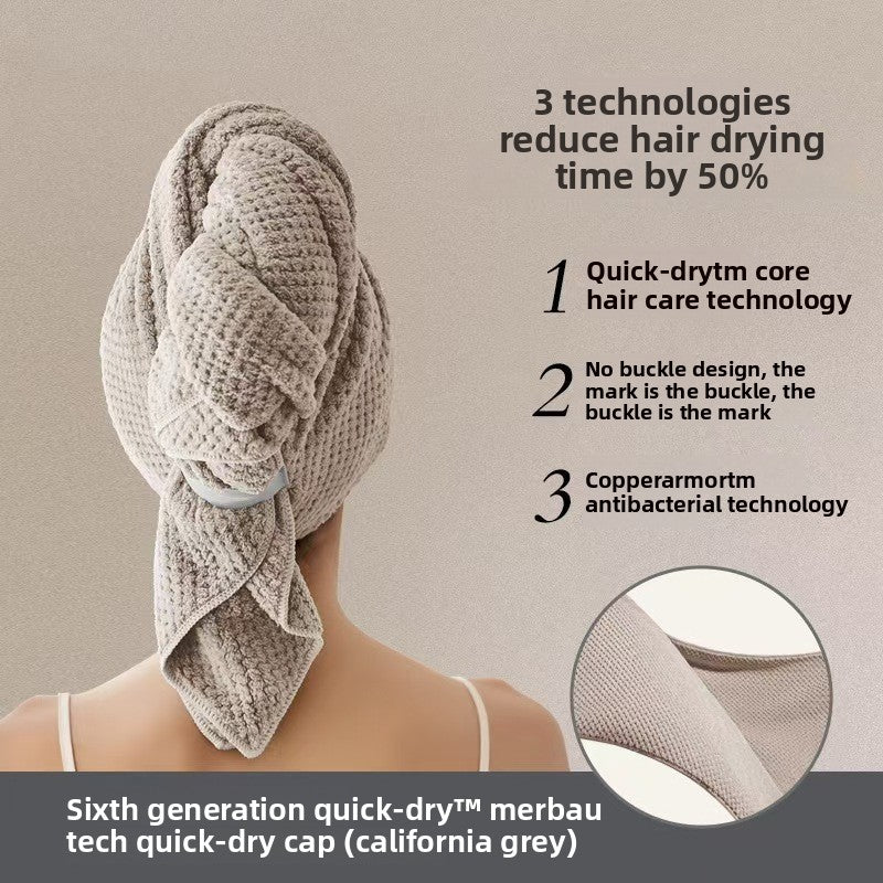 Quick-Dry Hair Drying Cap Super Absorbent Towel