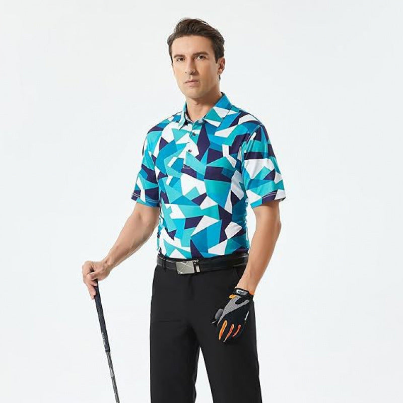 Quick-Dry Printed Mens Polo Shirt
