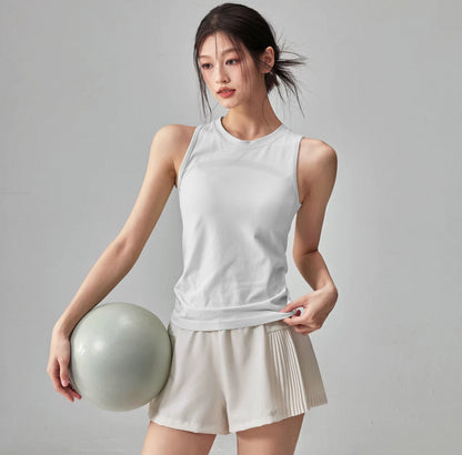 Quick-drying yoga wear, vest, elastic training, sleeveless sports top worn outside