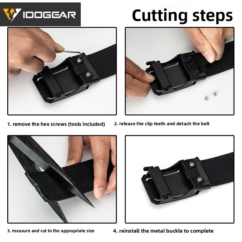 Quick Release Tactical Nylon Belt with Metal Buckle