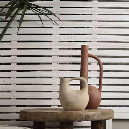 Quiet Style Ceramic Vase Ornaments Nordic Retro Art Flower Model Room Living Room Flower-arranging Soft Desktop Ornaments