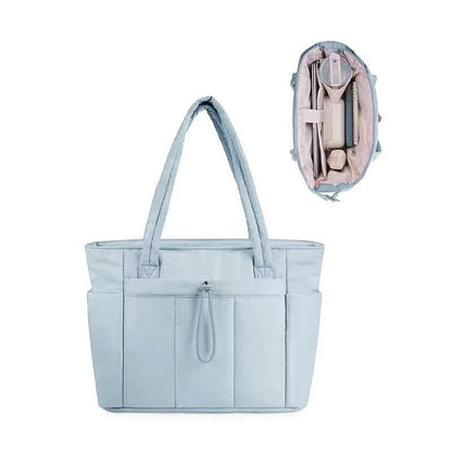 Quilted Canvas Tote Bag with Drawstring Closure