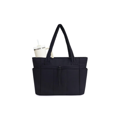 Quilted Canvas Tote Bag with Drawstring Closure