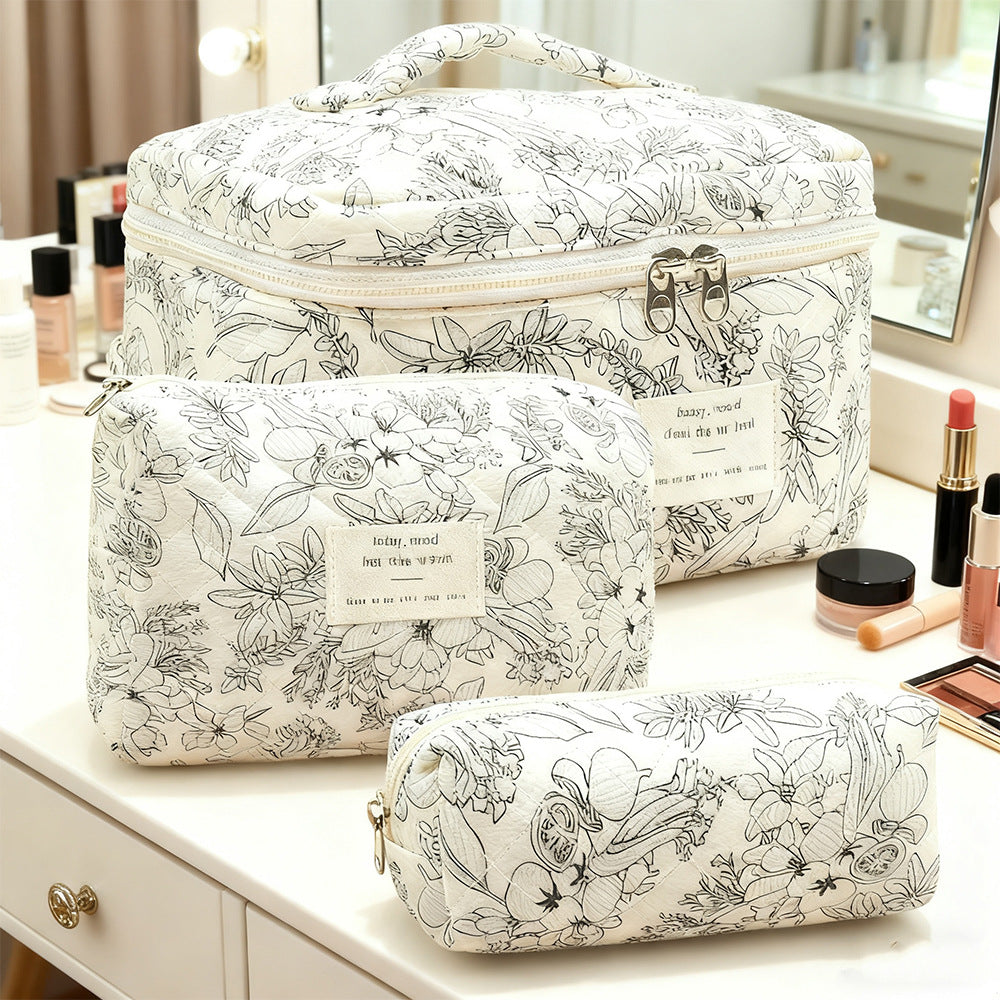 Quilted cosmetic bag