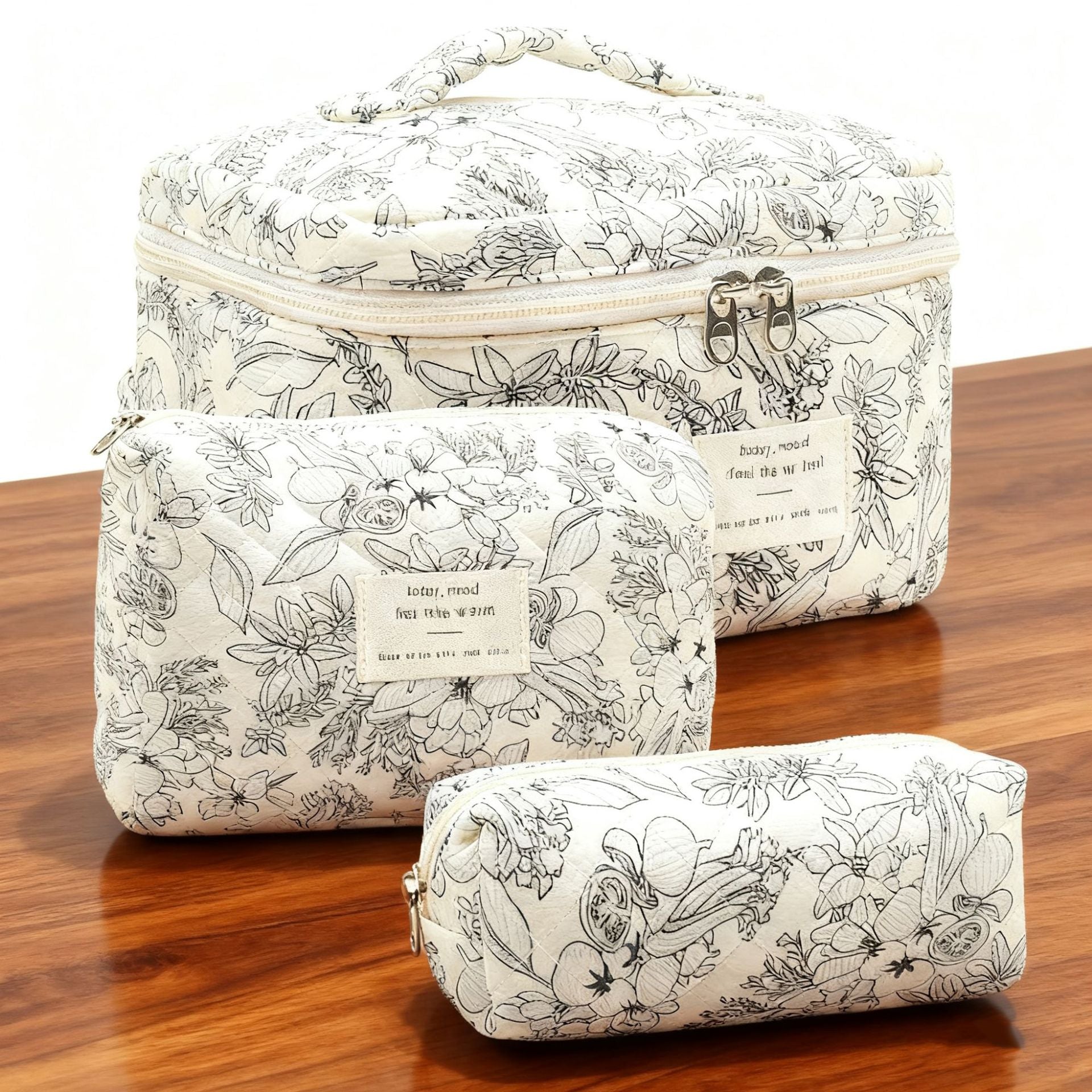 Quilted cosmetic bag