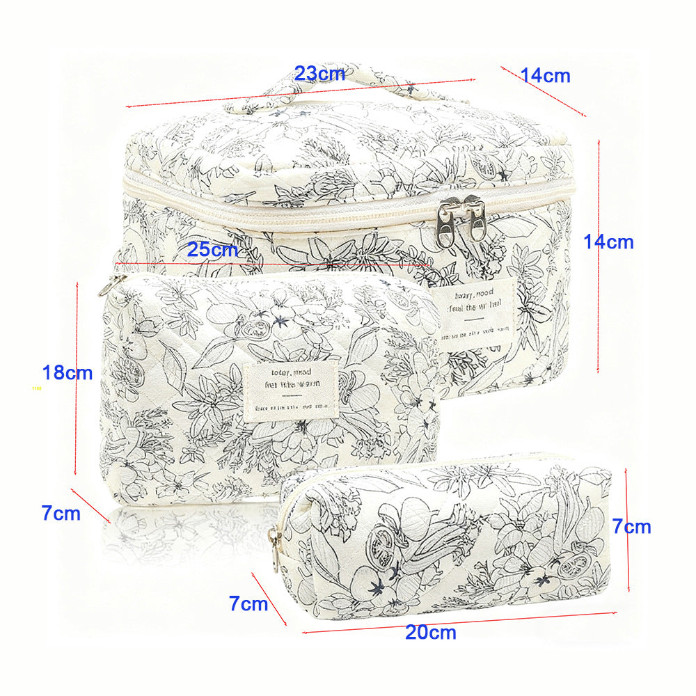 Quilted cosmetic bag