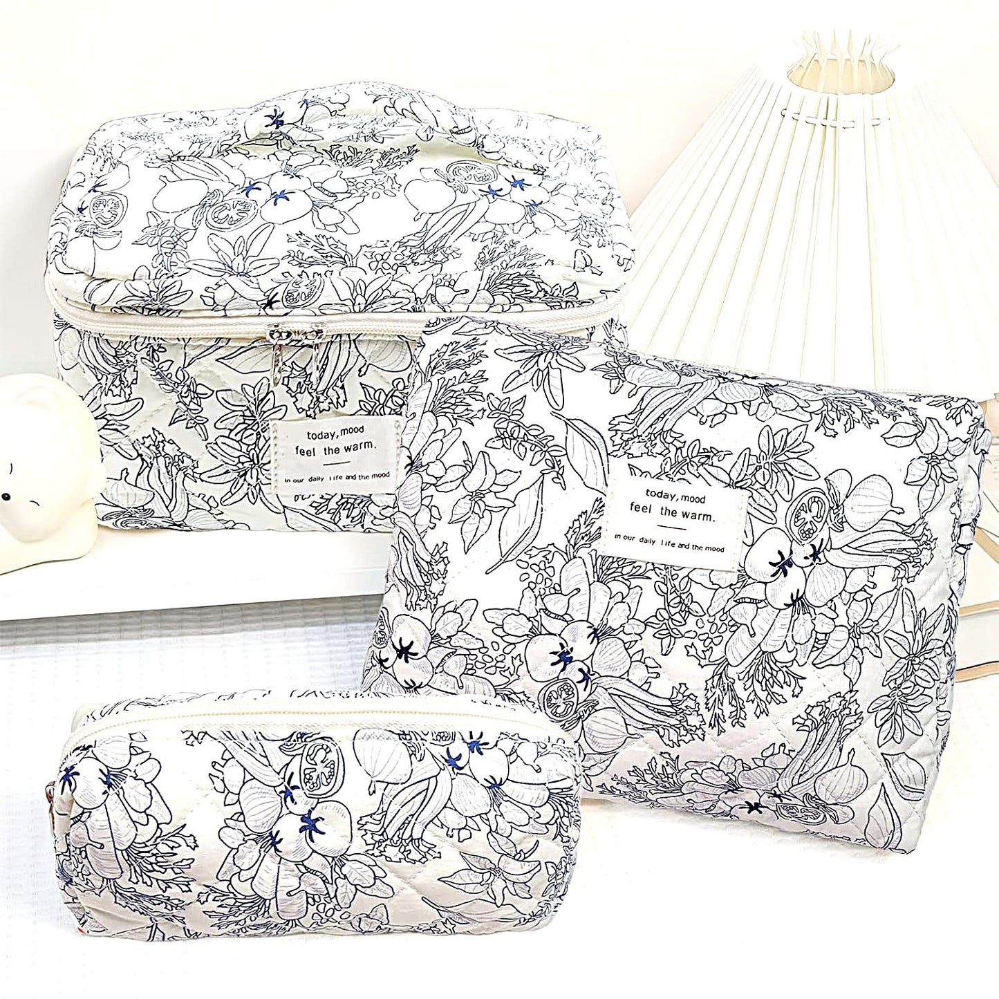 Quilted cosmetic bag