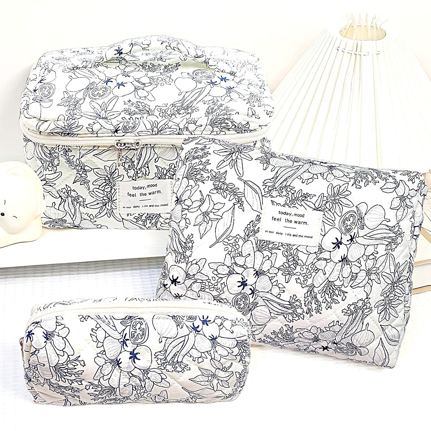 Quilted cosmetic bag