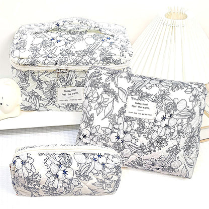 Quilted cosmetic bag