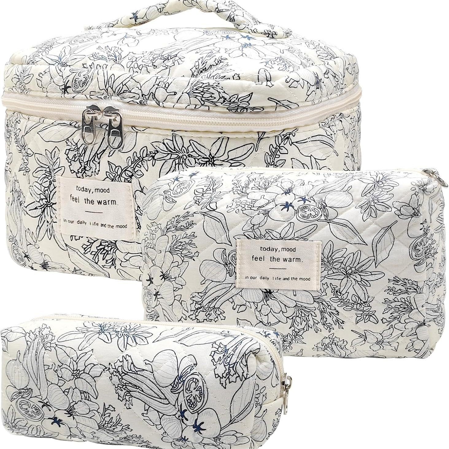 Quilted cosmetic bag