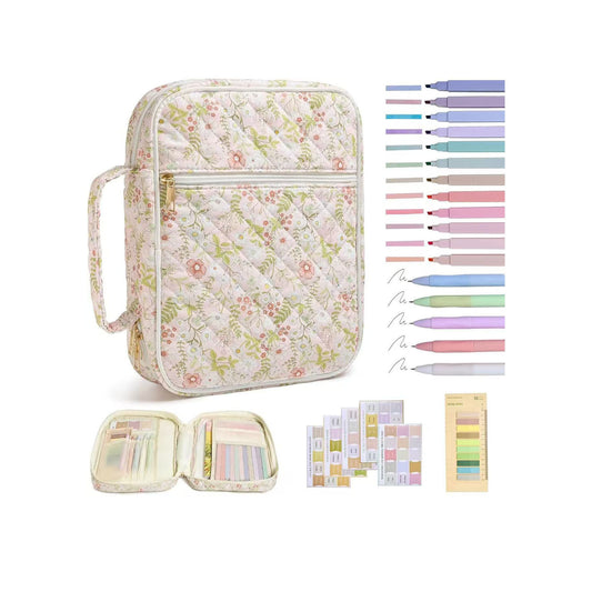Quilted Cotton Book Storage Bag with Dust Protection