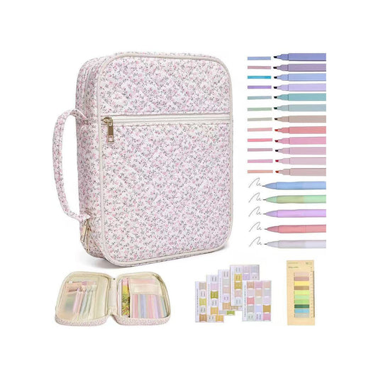 Quilted Cotton Book Storage Bag with Dust Protection