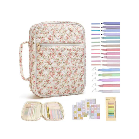 Quilted Cotton Book Storage Bag with Dust Protection