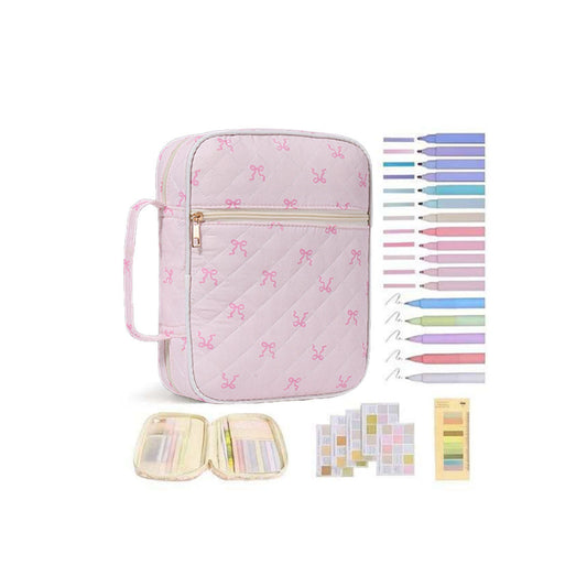 Quilted Cotton Book Storage Bag with Dust Protection