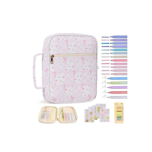 Quilted Cotton Book Storage Bag with Dust Protection