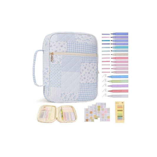 Quilted Cotton Book Storage Bag with Dust Protection