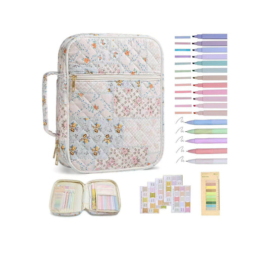 Quilted Cotton Book Storage Bag with Dust Protection