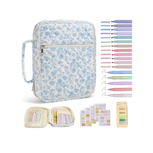 Quilted Cotton Book Storage Bag with Dust Protection