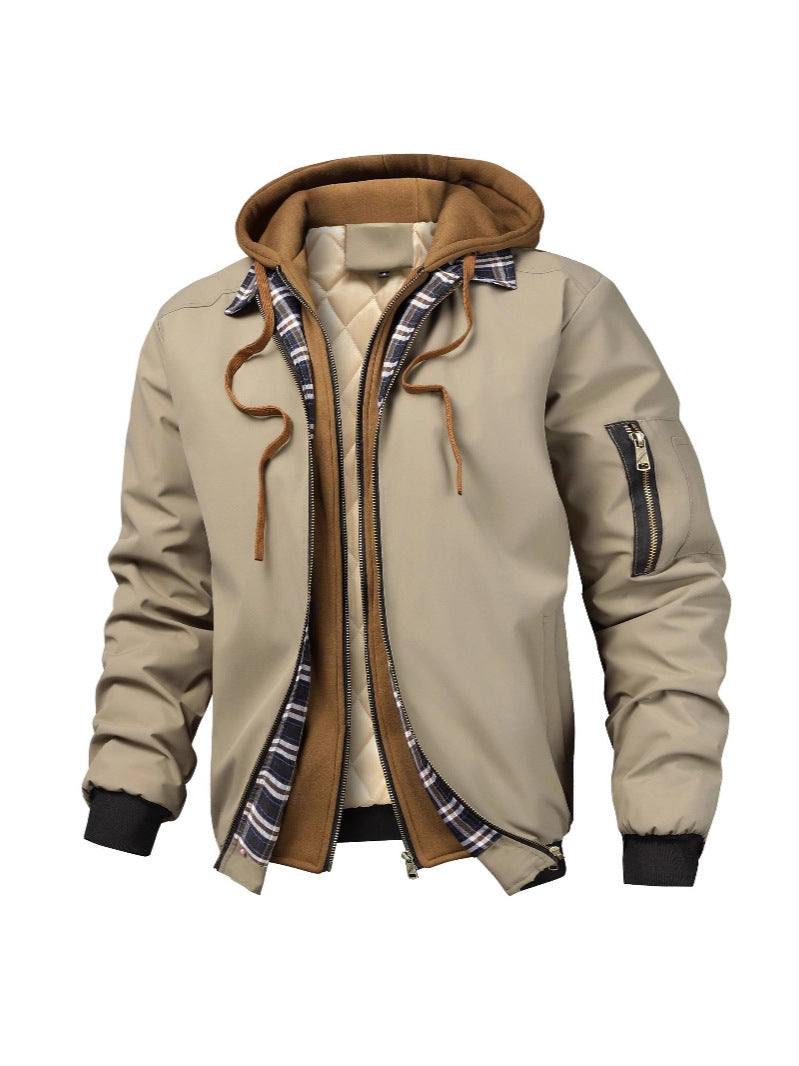 Quilted cotton hoodie