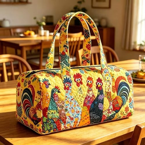 Quilted Cotton Travel Yoga Bag