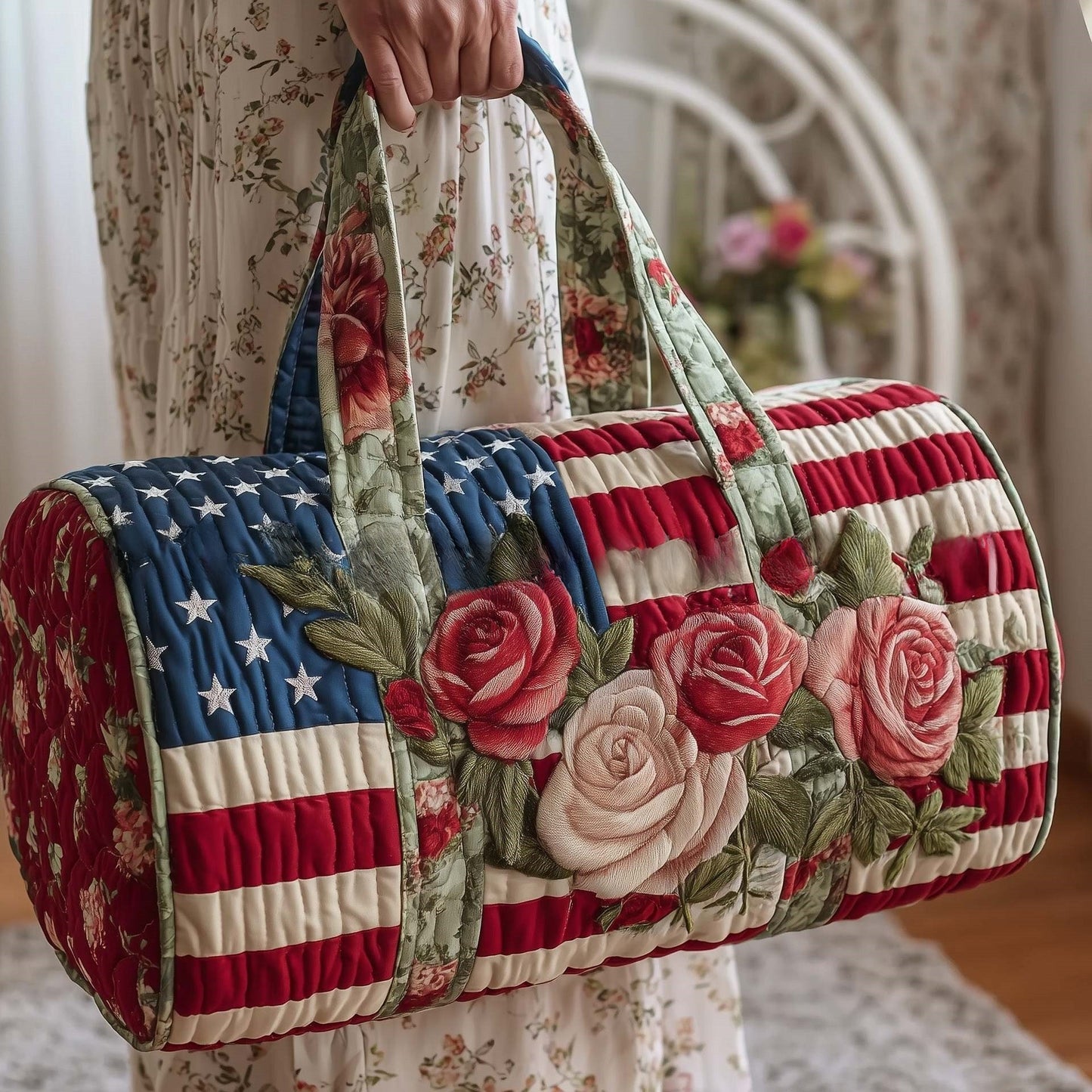 Quilted Cotton Travel Yoga Bag