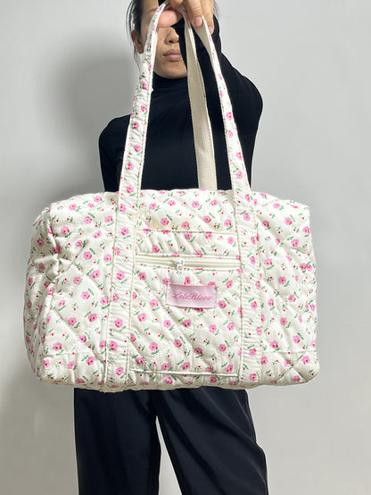 Quilted Embroidered Tote Bag
