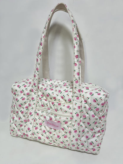 Quilted Embroidered Tote Bag