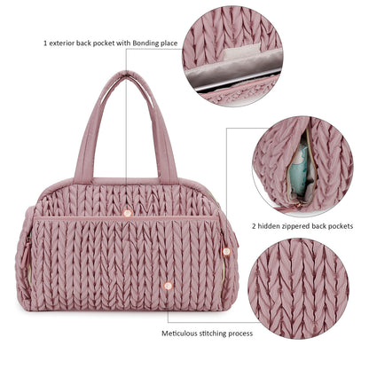 Quilted Embroidery Insulated Mother Baby Bag
